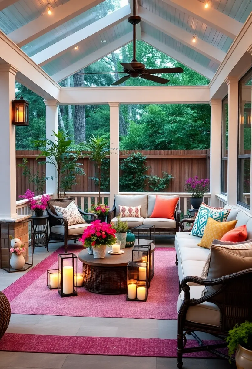 Place‍ lanterns with ‍candles or LED lights to‍ create⁣ a cozy, intimate ⁣mood