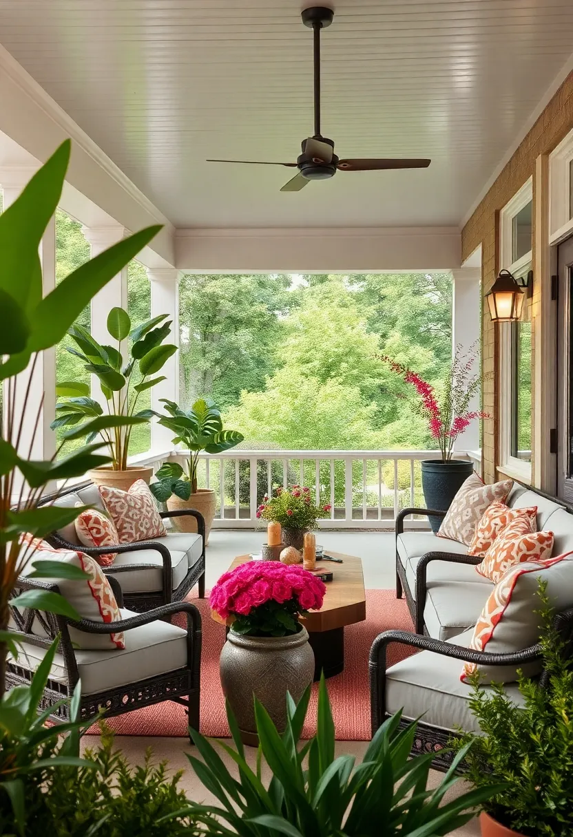 Place ⁤decorative garden statues or sculptures⁣ as ⁢focal points ‌within the porch ⁤area