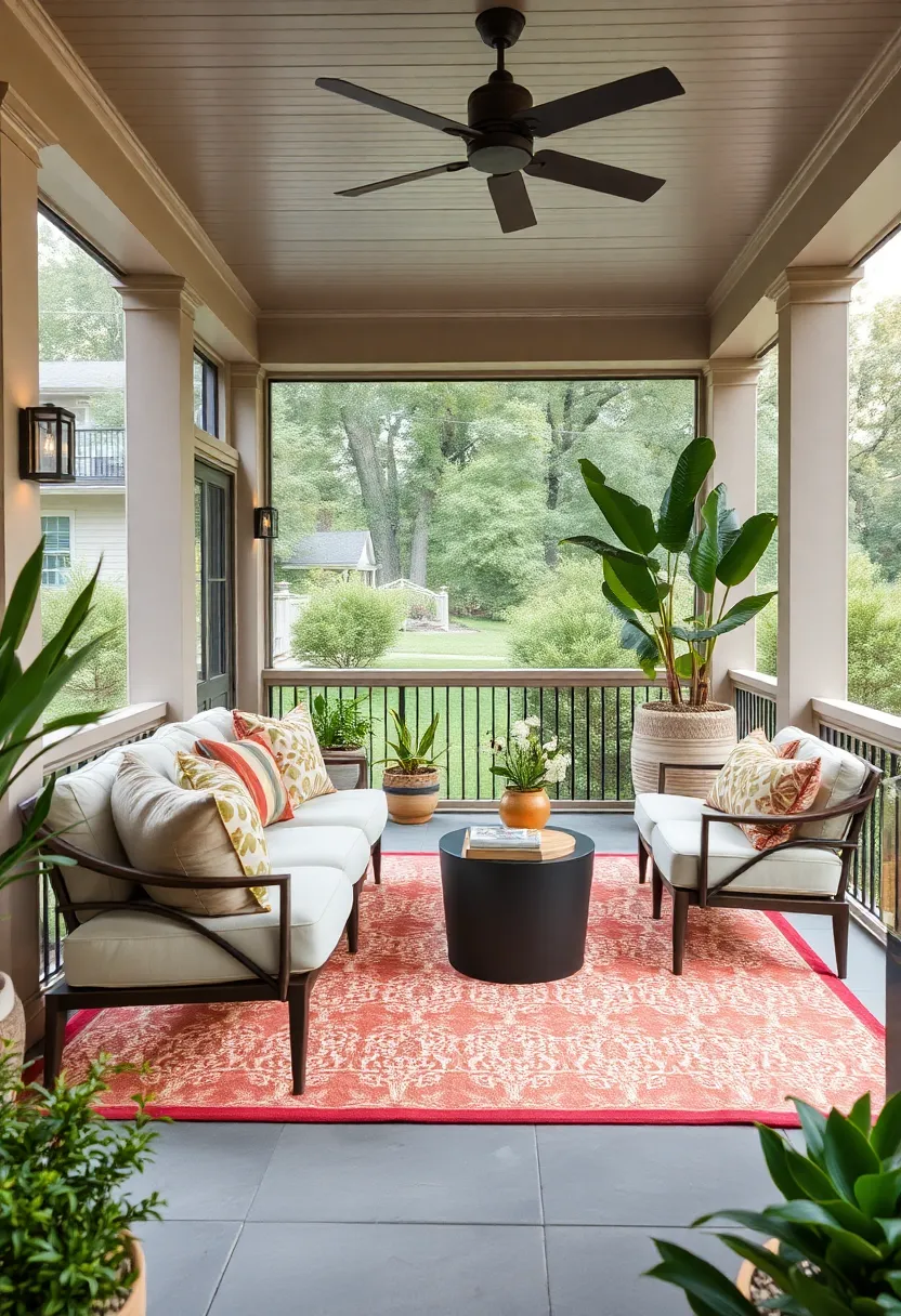 Add a touch of glam using ‍velvet ⁣cushions ‍and a gold-accented rug for ⁣an unexpected luxe ⁣porch lounge