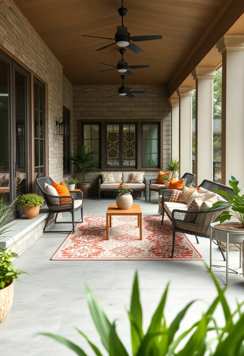 Place ⁢a mix⁣ of⁣ wicker and metal chairs with a Southwestern rug⁢ to bridge traditional and contemporary styles