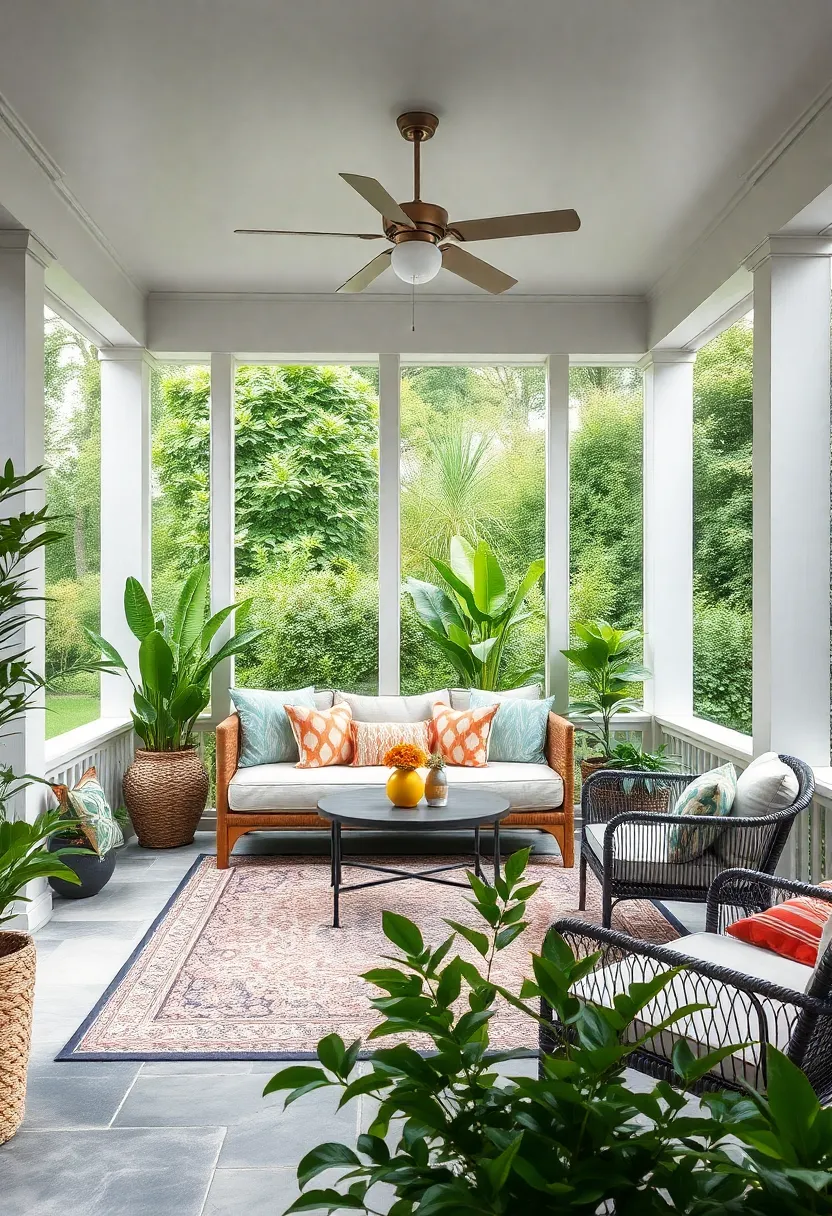 Feature a daybed surrounded by ⁢lush greenery⁣ and ‍a patterned outdoor ⁤rug for a serene garden‌ escape feel