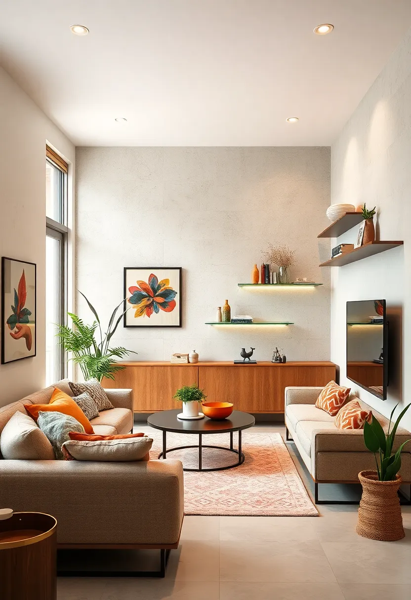 Opt for glass ​floating ⁣shelves to maintain an‌ open and airy feel while providing sleek storage options