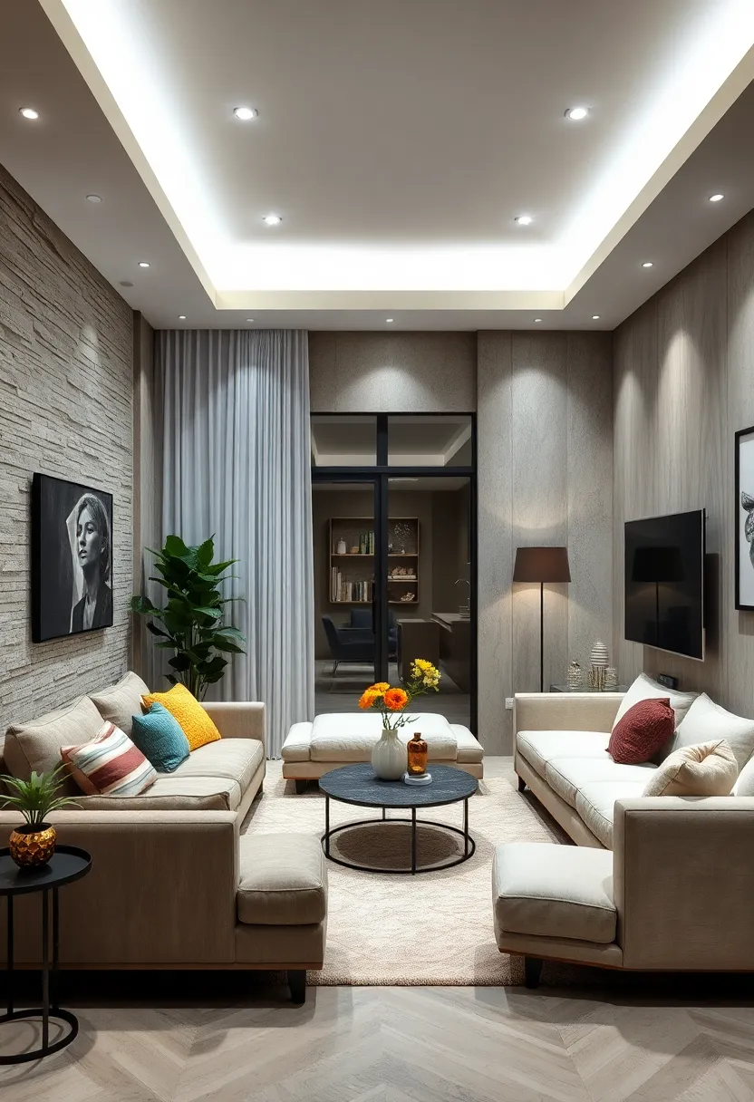 install recessed ceiling lights to create an even, unobtrusive glow that opens up the room