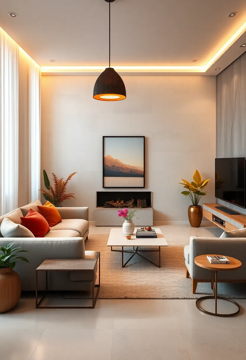 choose minimalist, sculptural lighting fixtures that double as art pieces to enhance style without clutter