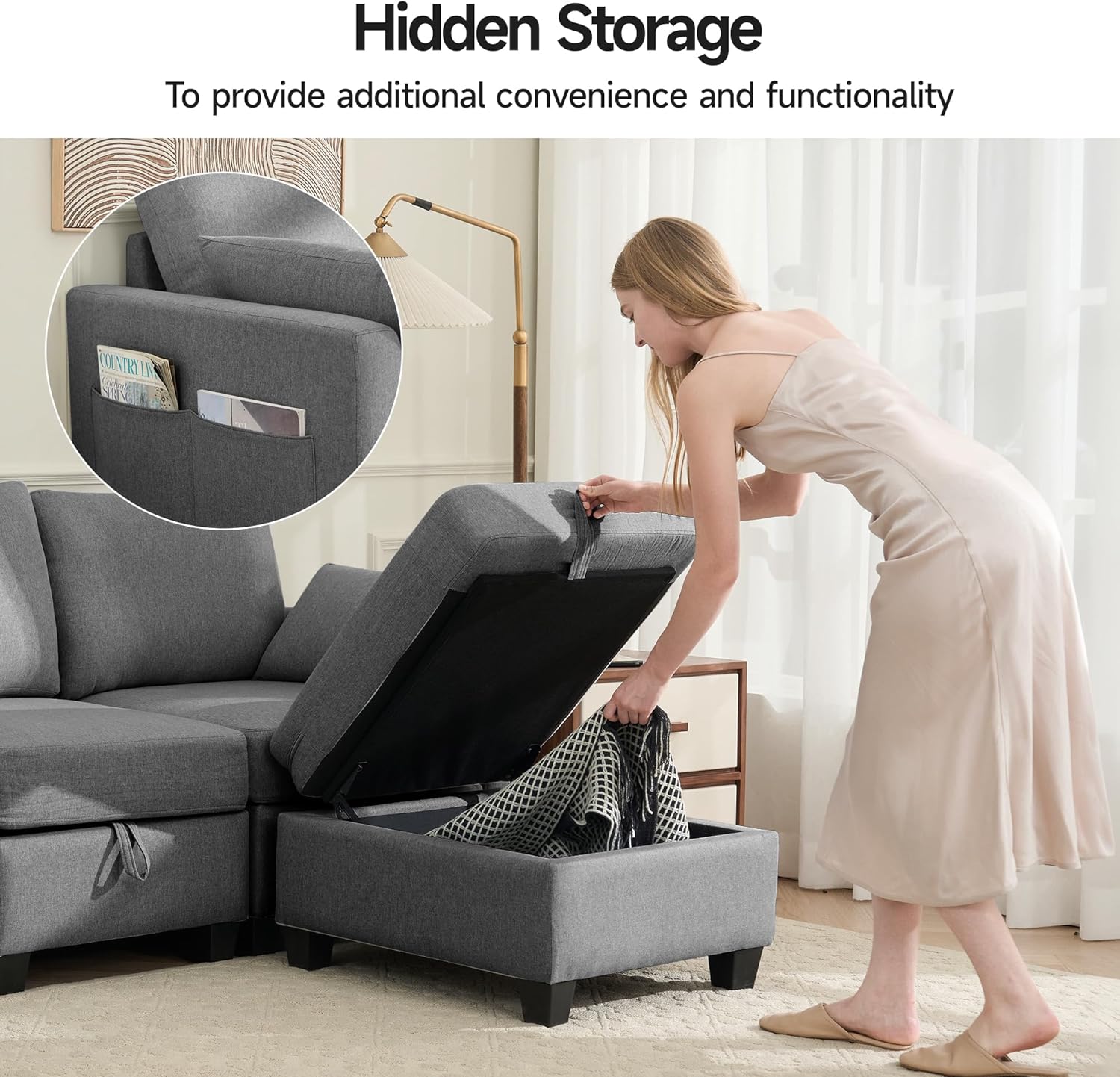 How Our Convertible Ottoman Sectional Sofa Balances Comfort & Space