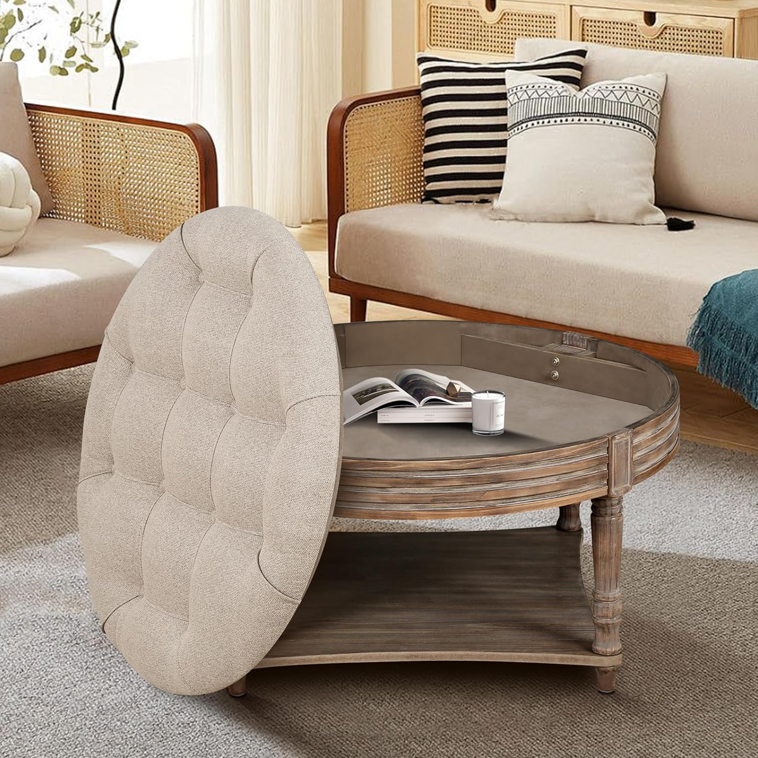 our Take on the Large Round Ottoman: Stylish Storage ‍& Comfort Combined