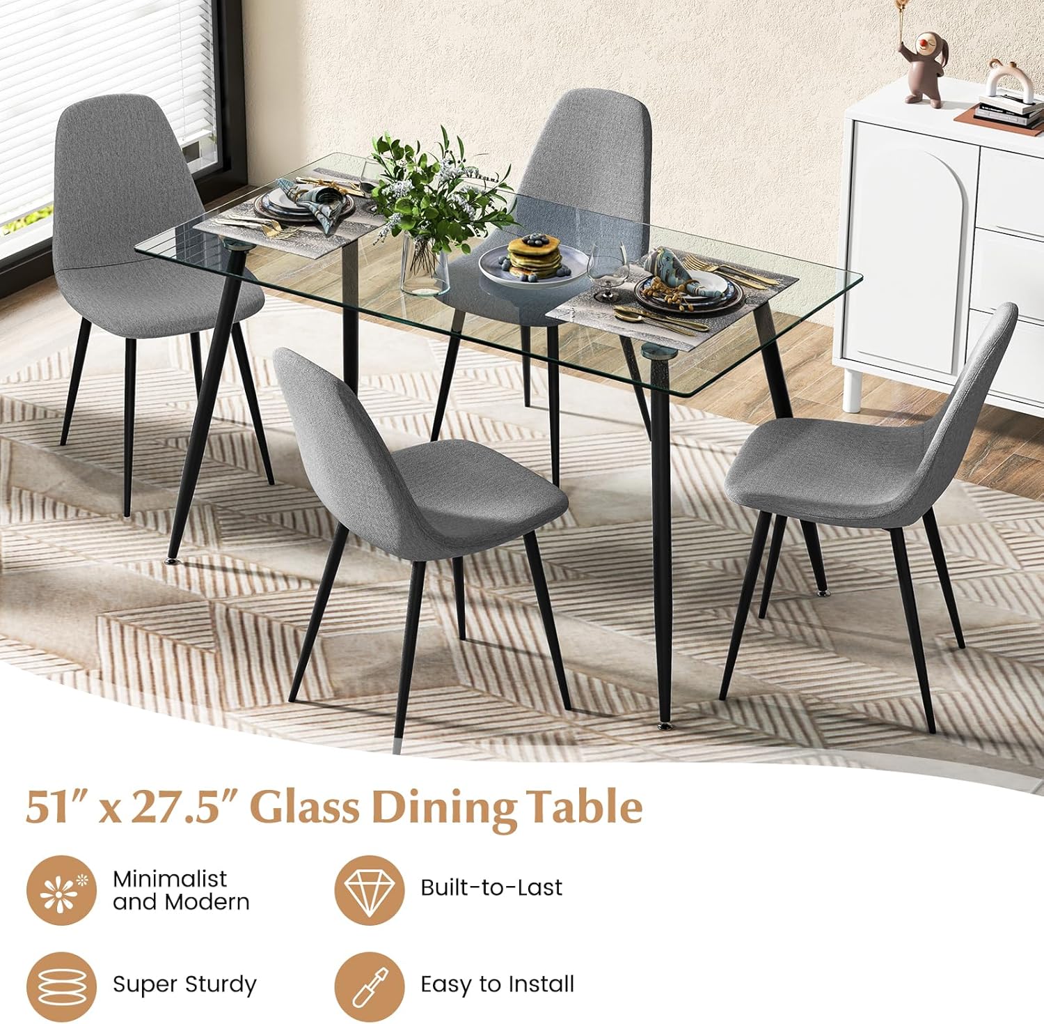 Why We Love the Tangkula⁣ Glass Dining Table: Stylish & Sturdy