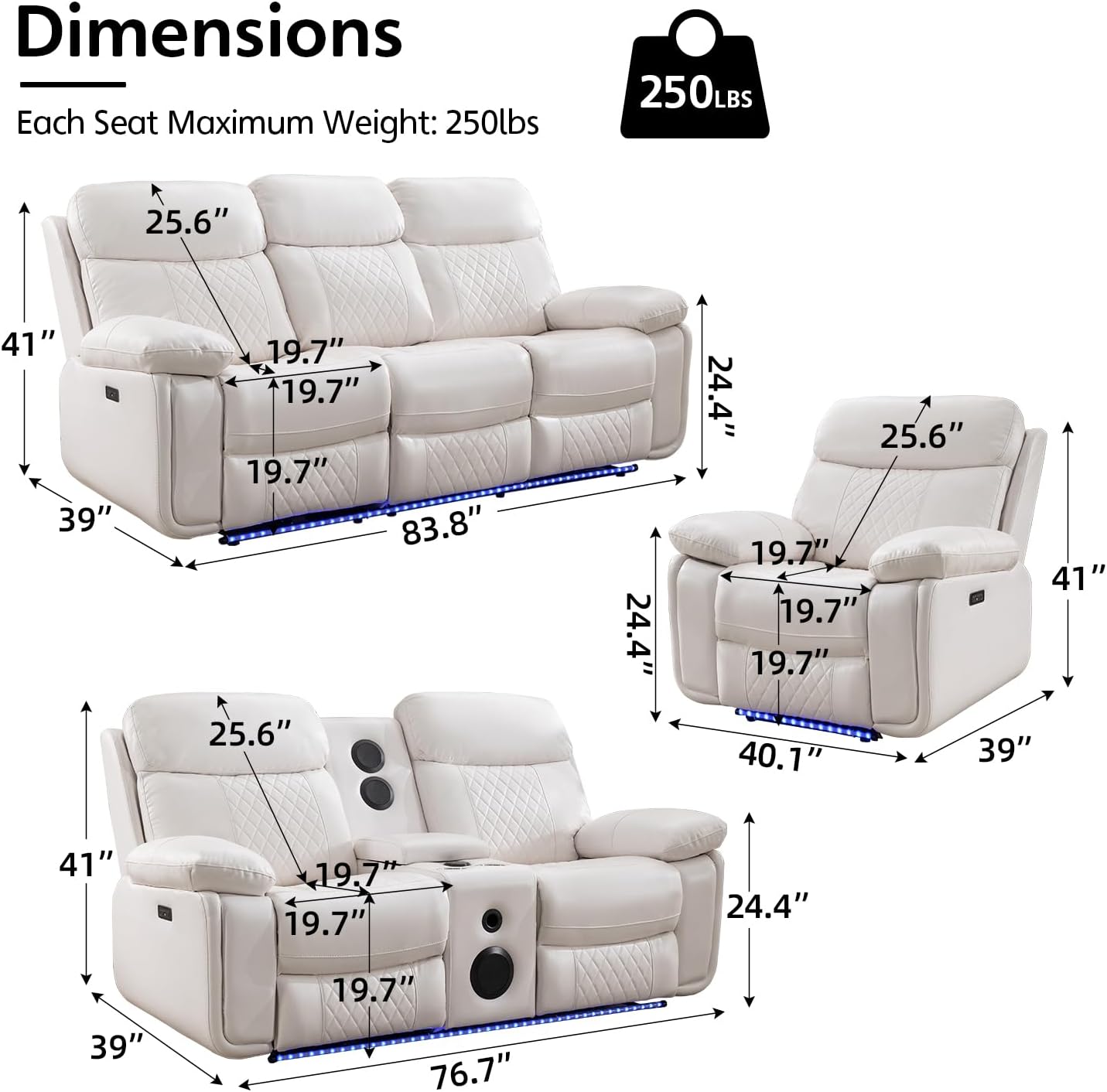 Our Take on a Sleek Recliner ‍Sofa⁤ Set with Sound & Wireless Charging