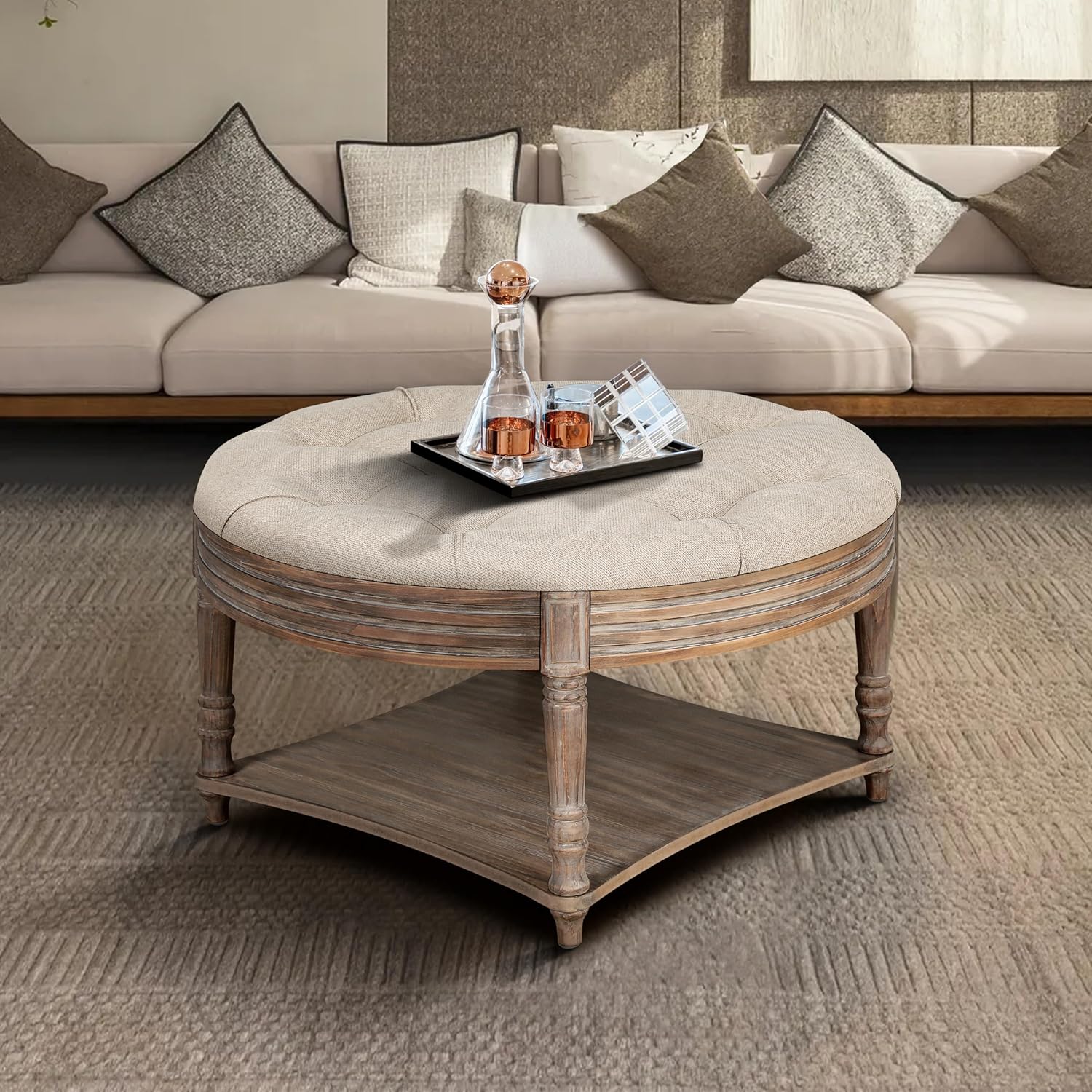 Our take on the Large Round Ottoman: Stylish Storage & Comfort ‍Combined