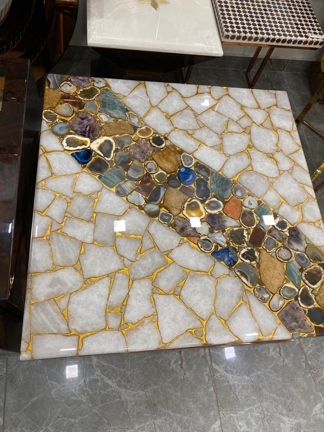 Why We Love Our White Quartz & Agate epoxy table Top Review