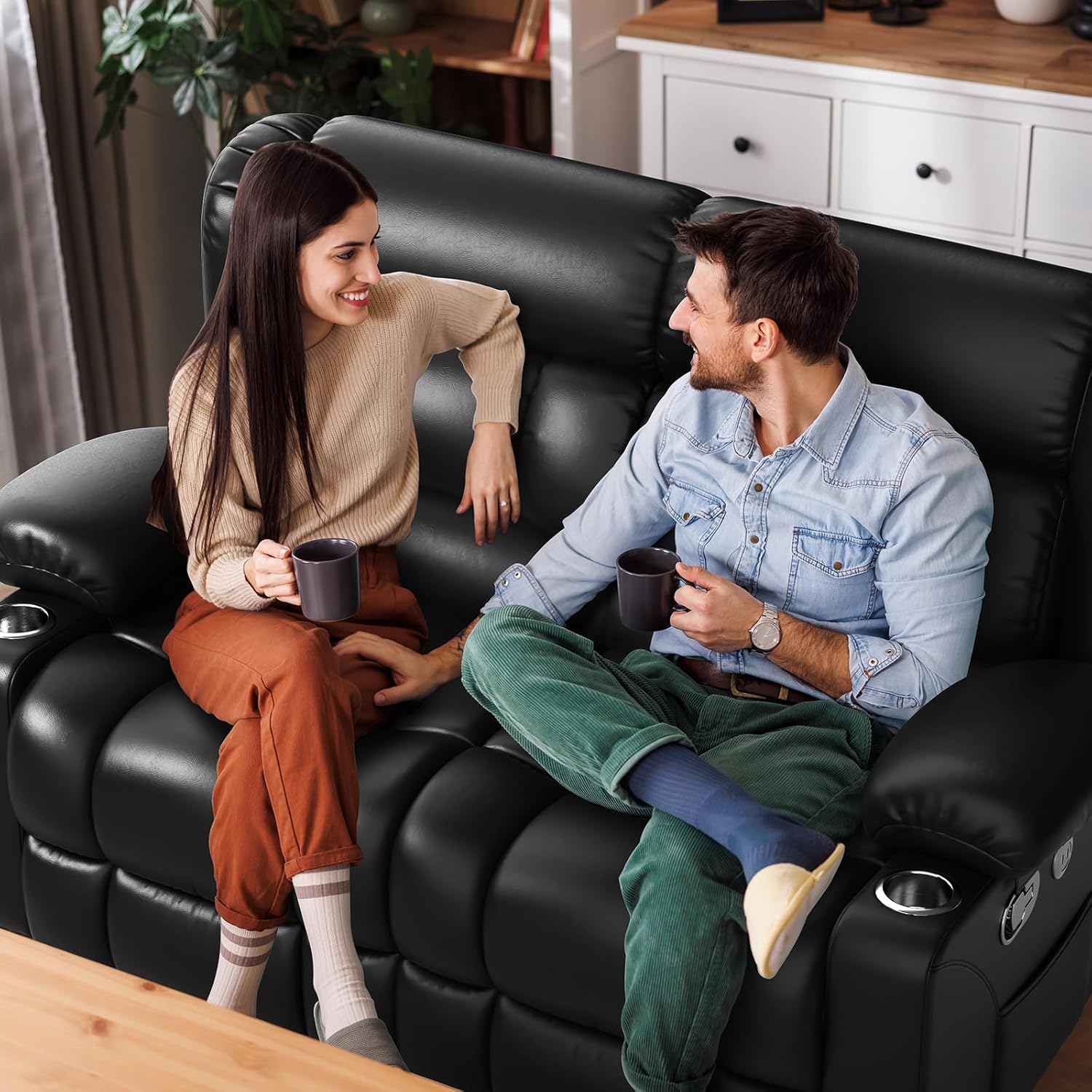 Our Honest ‌Take: Loveseat Recliner Sofa Set with USB & Cup Holders