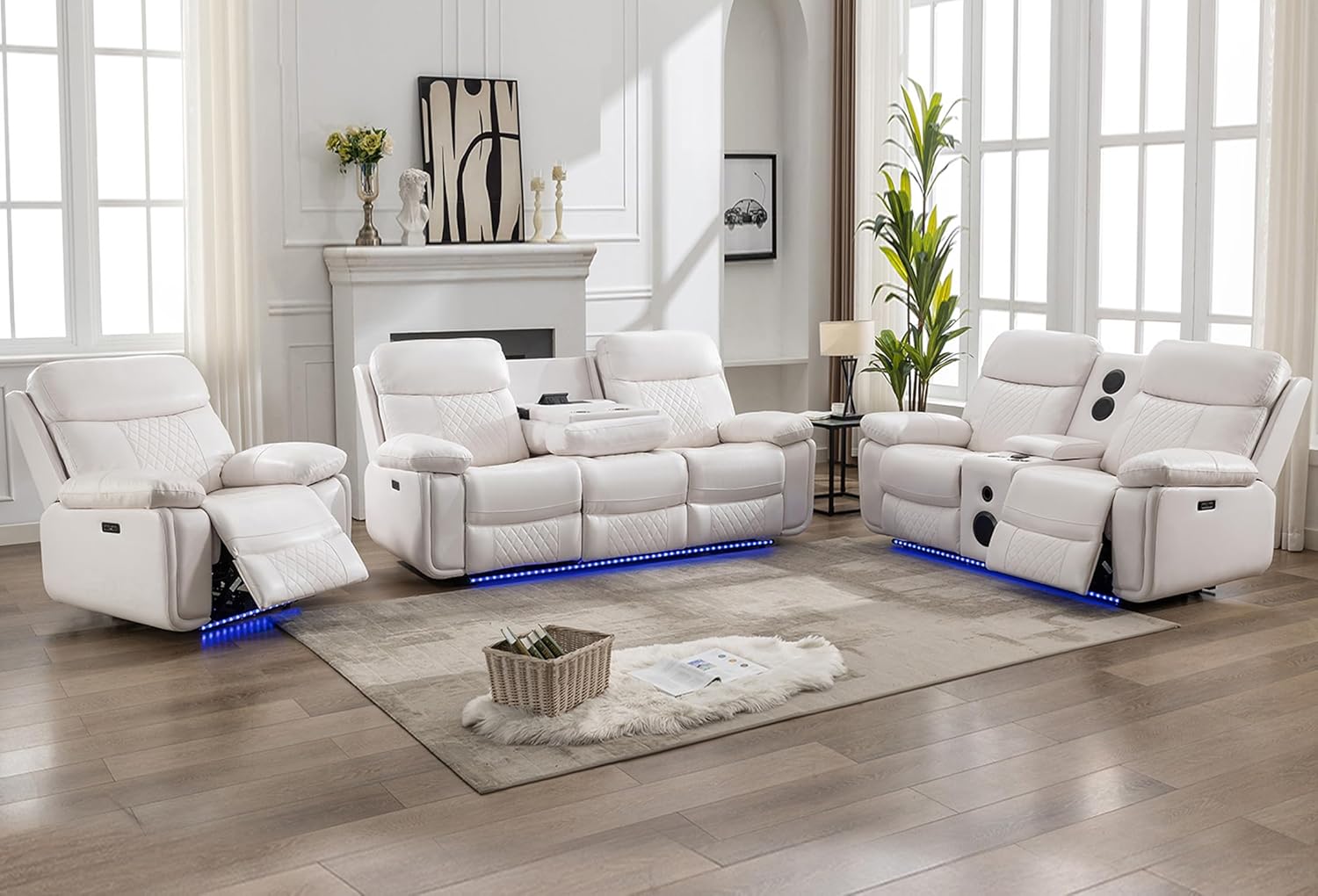 Our Take on a Sleek ⁣Recliner Sofa Set with Sound & Wireless Charging
