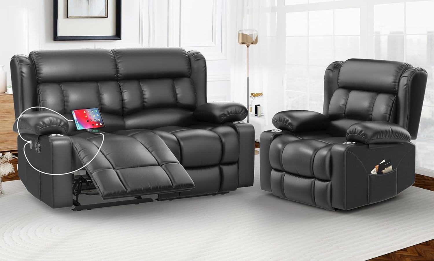 Our Honest ‍Take: Loveseat Recliner Sofa Set⁢ with USB & cup Holders