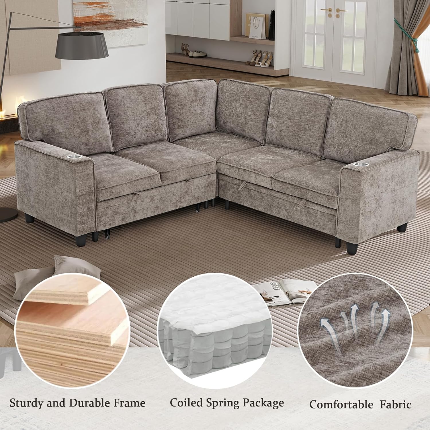 Our ​Take on the Ball & Cast Chenille L-Shaped Sofa with Storage & USB