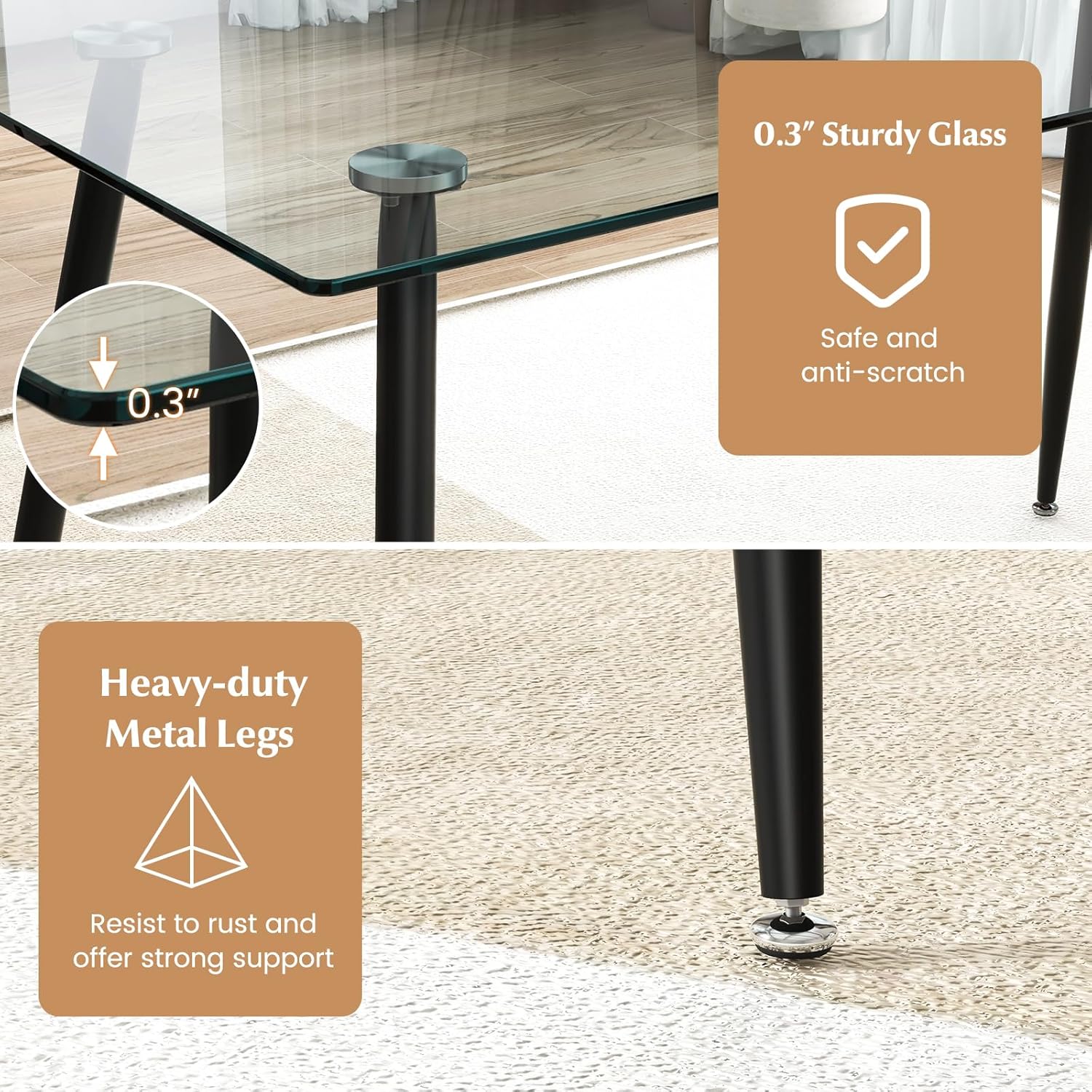 Why We Love the Tangkula Glass Dining Table: Stylish & Sturdy