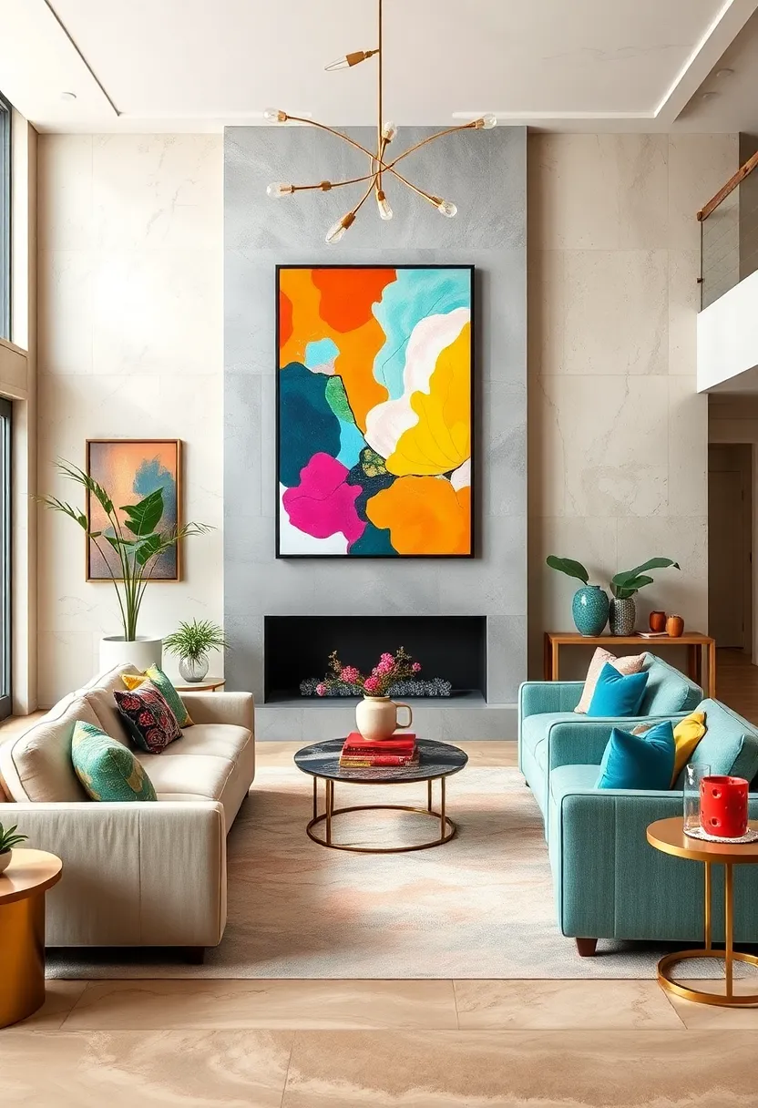 Colorful,Oversized art Prints to Create Focal Points