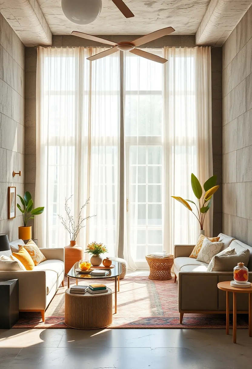 Pastel-Colored Organza Curtains to Soften Natural Light