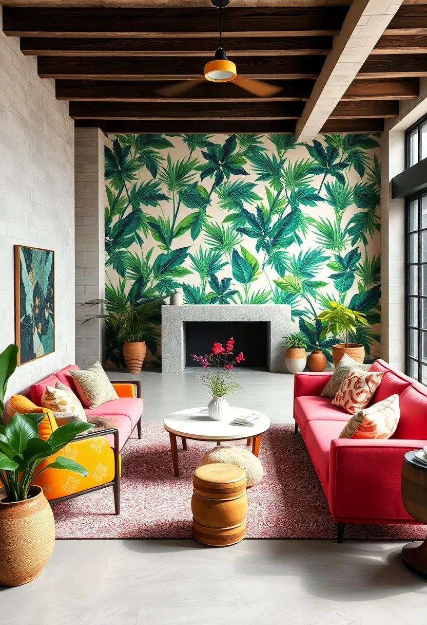 bold Wallpaper with Tropical Prints to ‌Create a Lush Escape