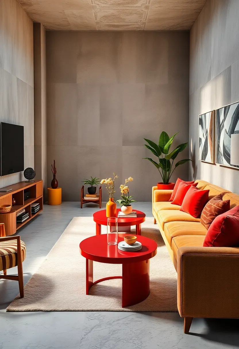 Retro-Inspired Side Tables in Glossy, ​Vibrant‍ Finishes