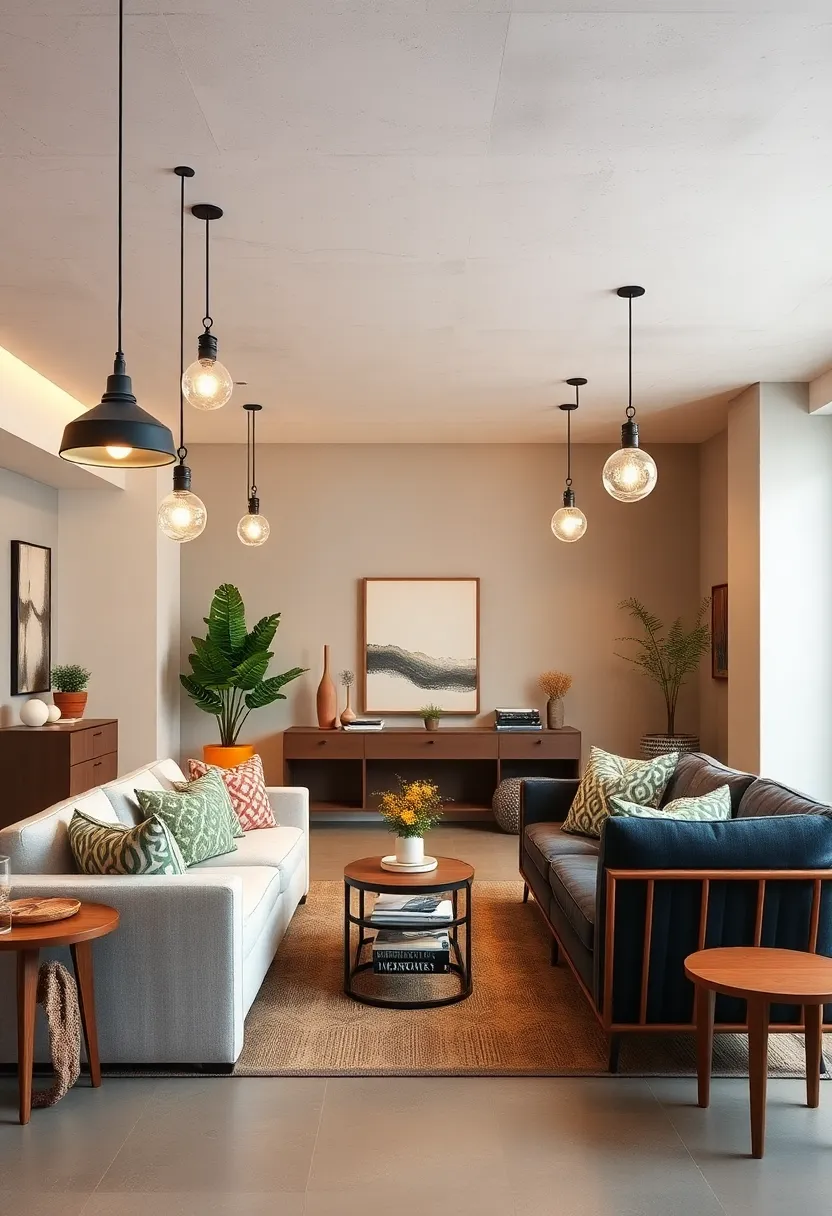 mix nautical pendant lights with delicate glass fixtures to evoke coastal eclectic vibes