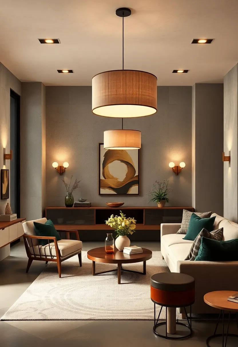 Pair oversized drum shades with slim, delicate sconces to balance scale and style