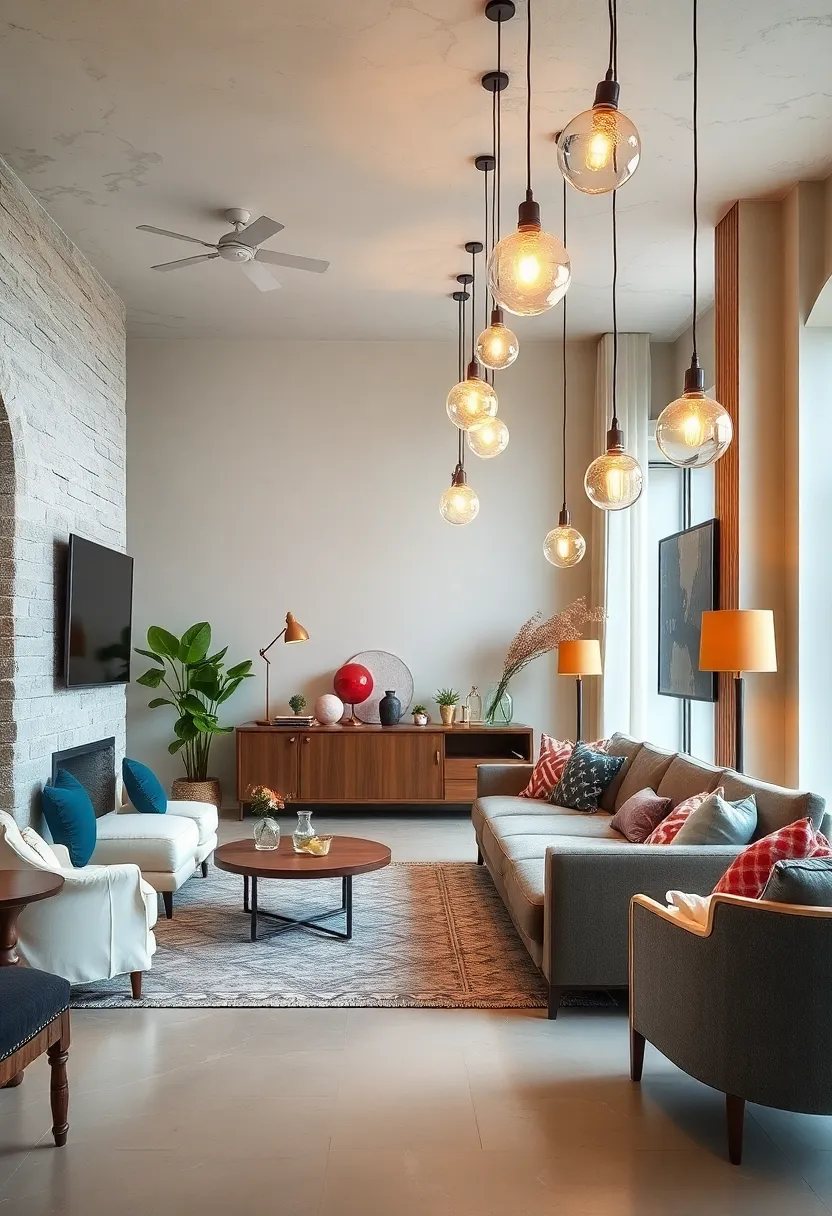 Use different sized globes in a linear arrangement for a playful yet orderly look