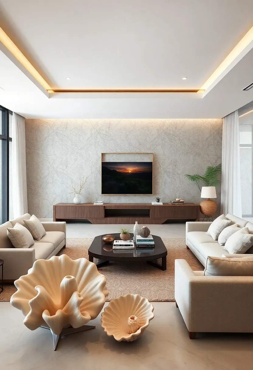 Ceramic Seashell Sculptures as Artistic Touches