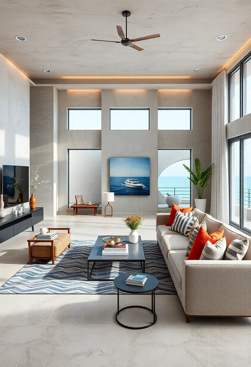 Nautical Stripe Patterns Tastefully‌ integrated into​ Upholstery