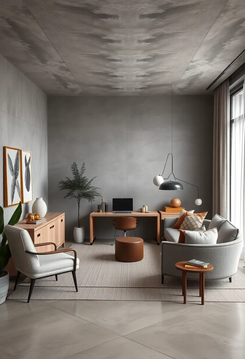 Cloud Gray Softness: Soft gray shades reminiscent of clouds cushion busy minds in the office