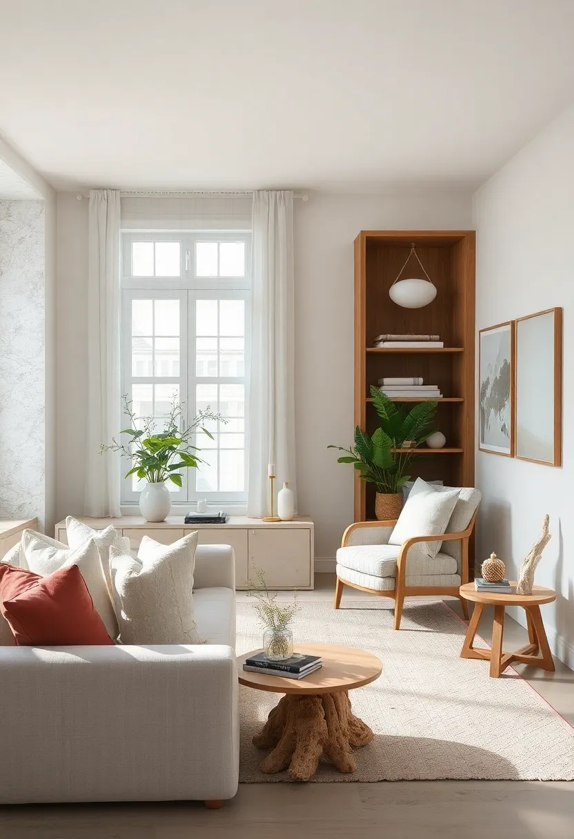 Linen and Driftwood Elements: Textured linens and driftwood accents evoke coastal calmness in the workspace