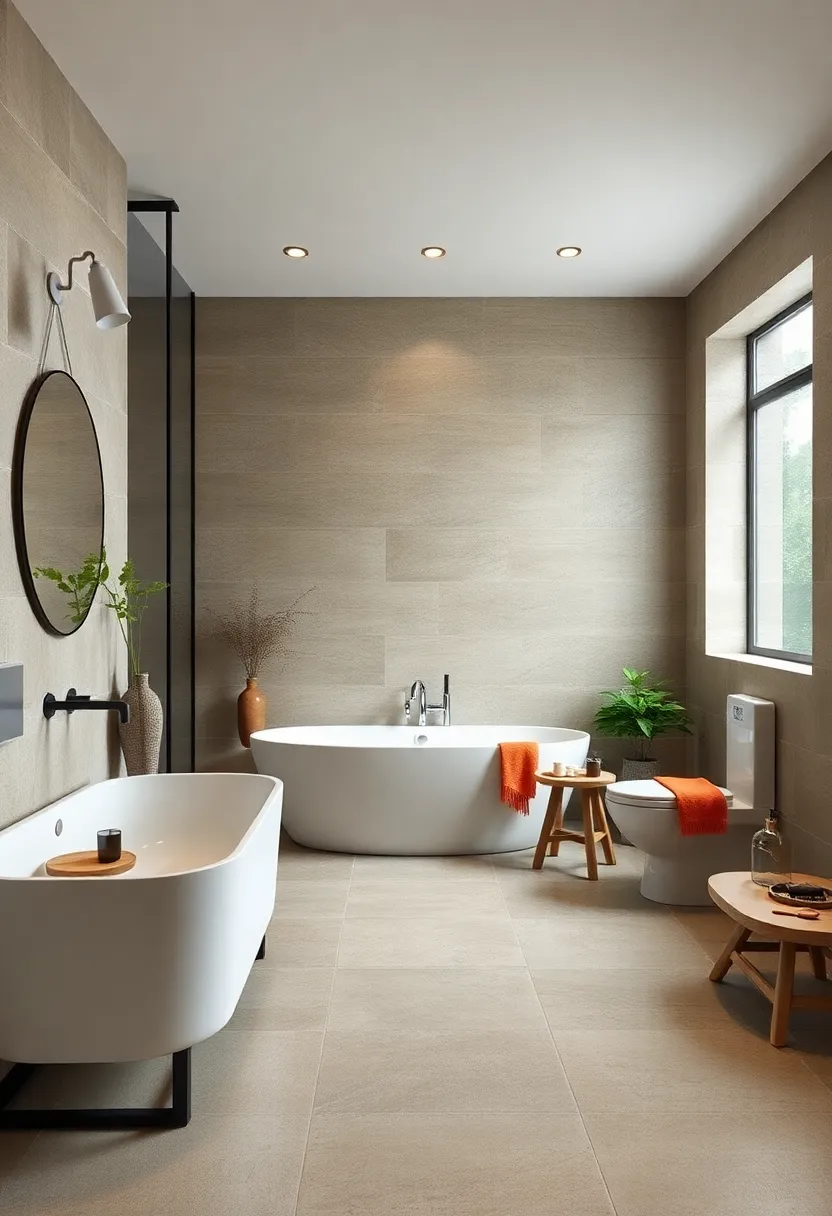 Large-Format Matte Porcelain‌ Tiles Mimicking Natural Stone