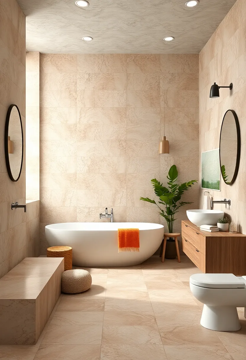 Soft-Hued Clay Tiles with‌ Hand-Painted Details