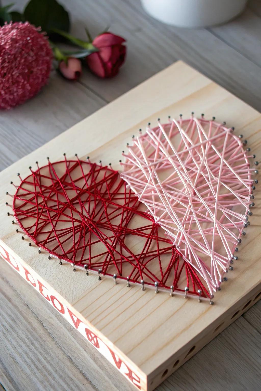 Simple yet elegant heart-shaped string art that adds warmth and handcrafted beauty to your room.