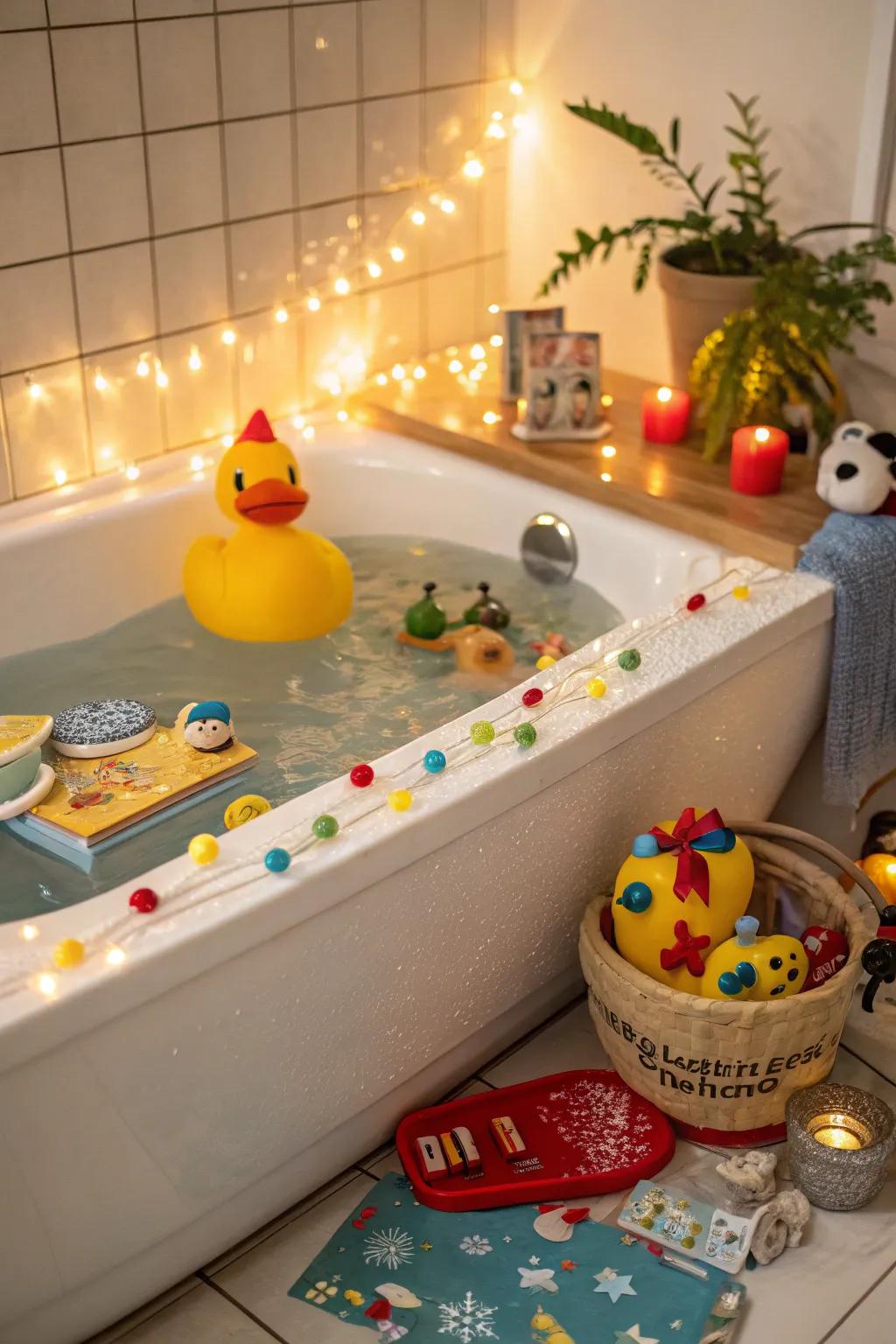 Create a captivating story-themed bath experience.