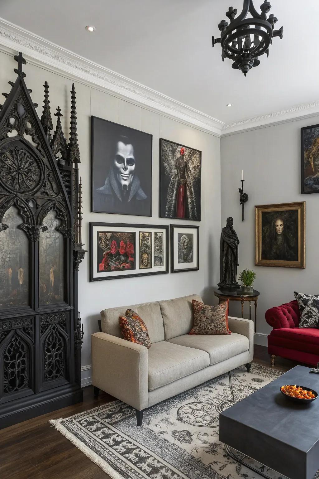 Fusion of contemporary and gothic artwork creating a compelling visual story.