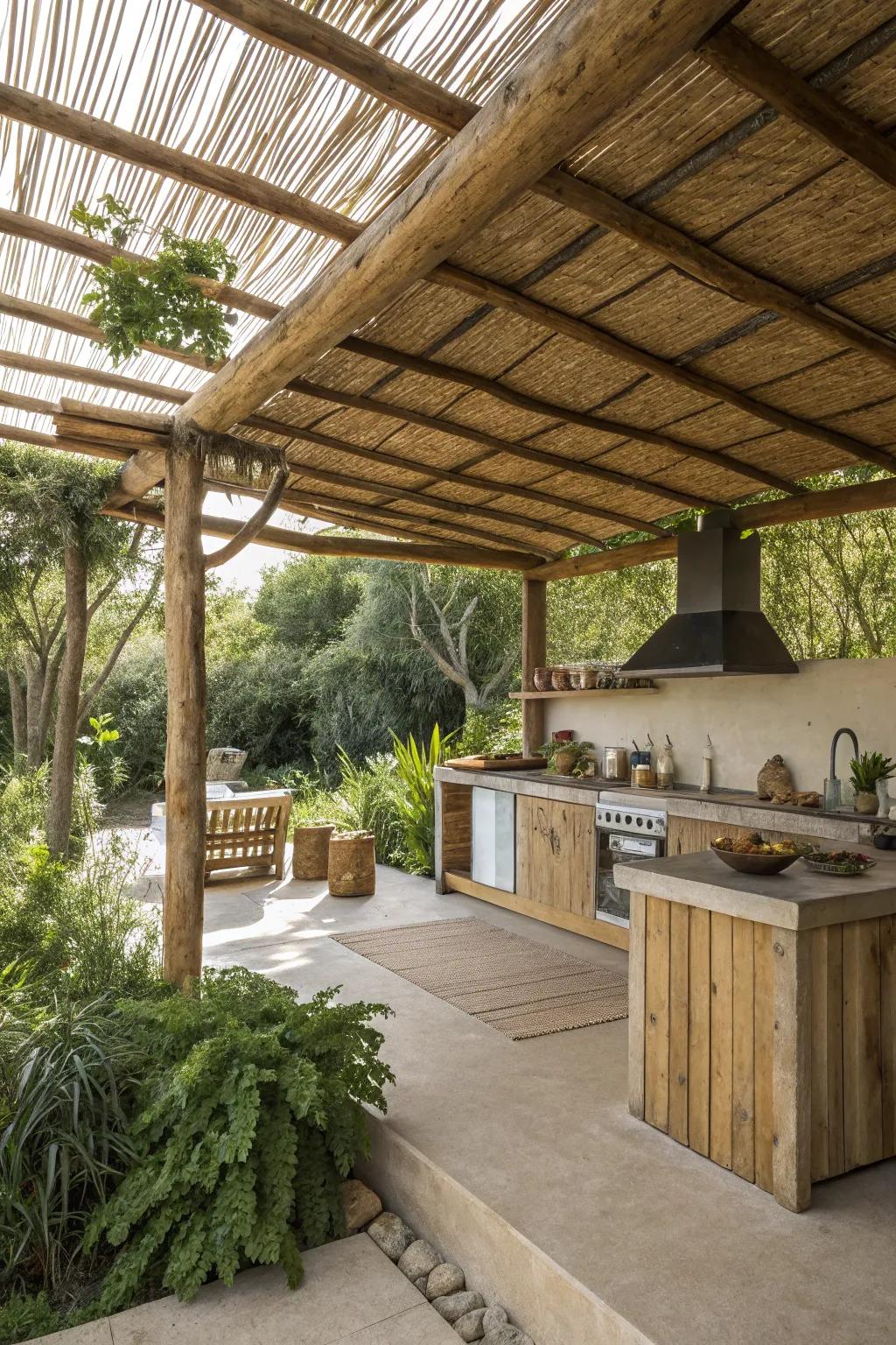 Open-air shelters provide shade while keeping you connected to nature.