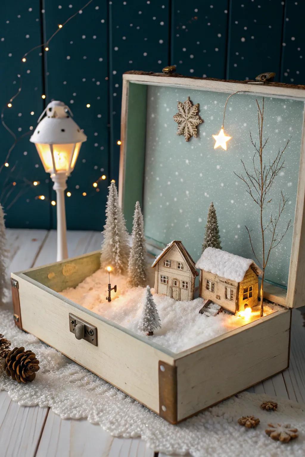 Turn old shoeboxes into magical Christmas village dioramas for a handcrafted holiday touch.