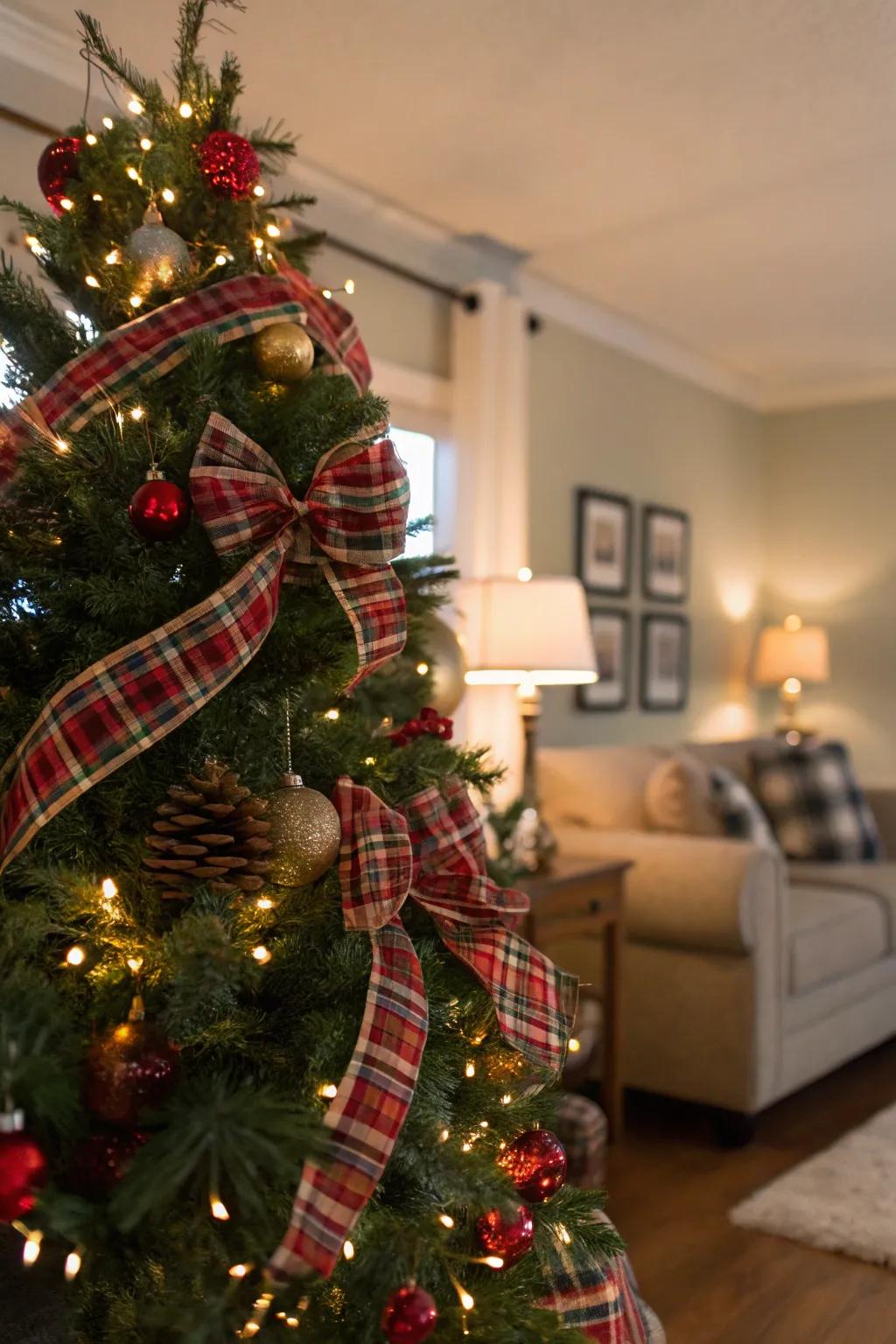 Plaid details create a warm, nostalgic atmosphere.