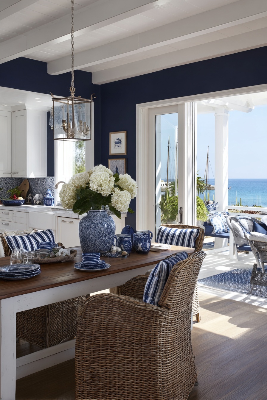 Incorporate Nautical Blue and White Palette