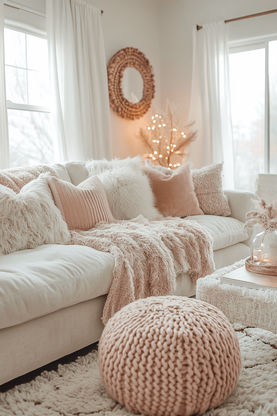 Plush pale tone cozy apartment