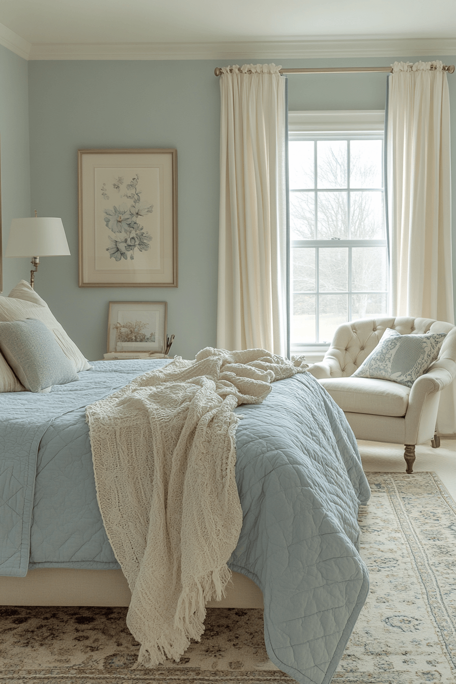 Ivory and light blue cozy apartment