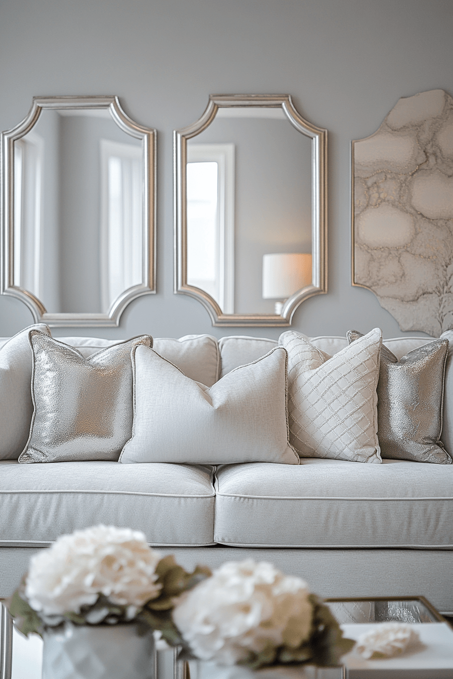 Light gray and silver cozy apartment