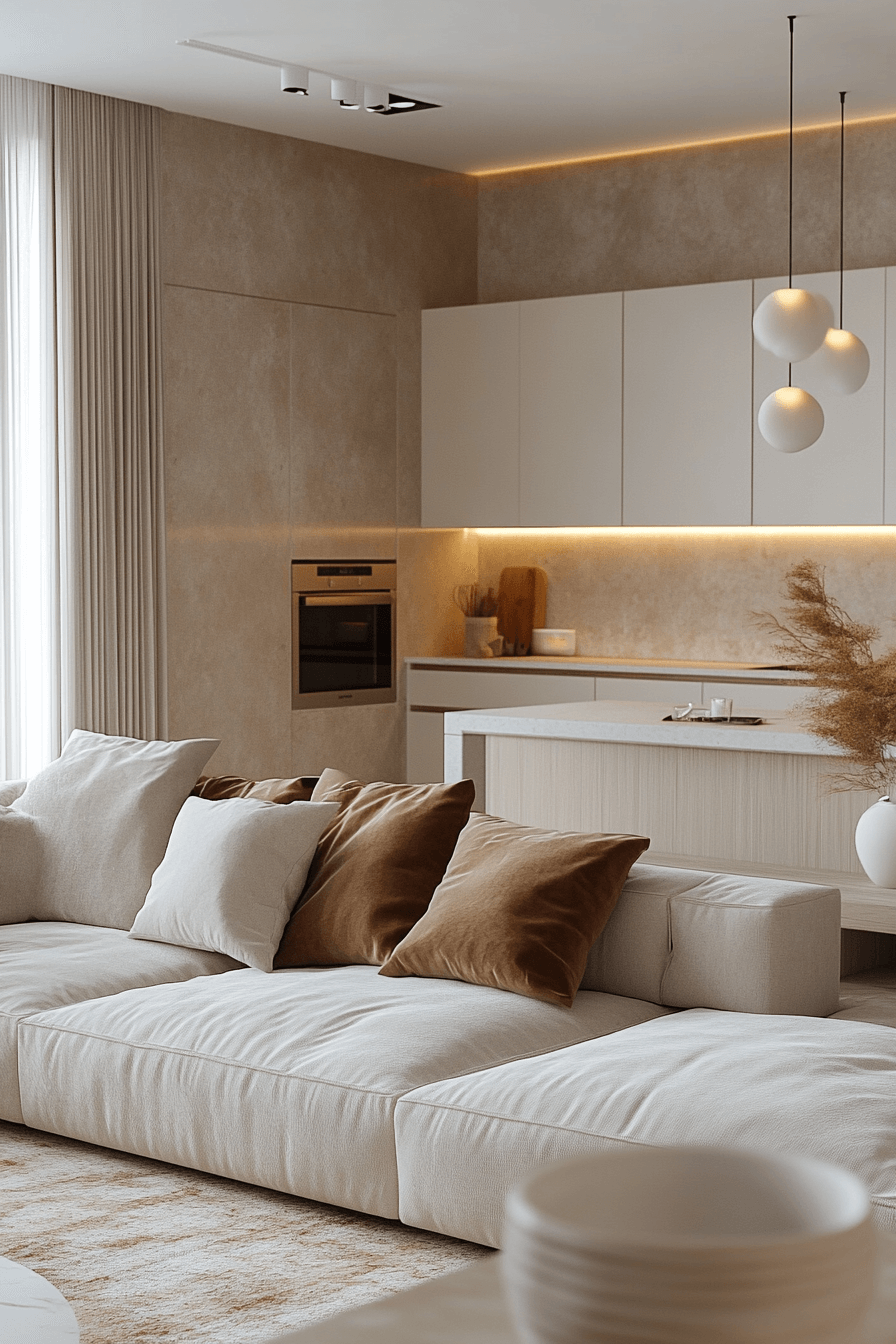 Taupe and off-white cozy nook