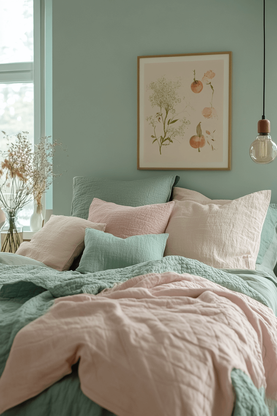 Muted color-block cozy apartment