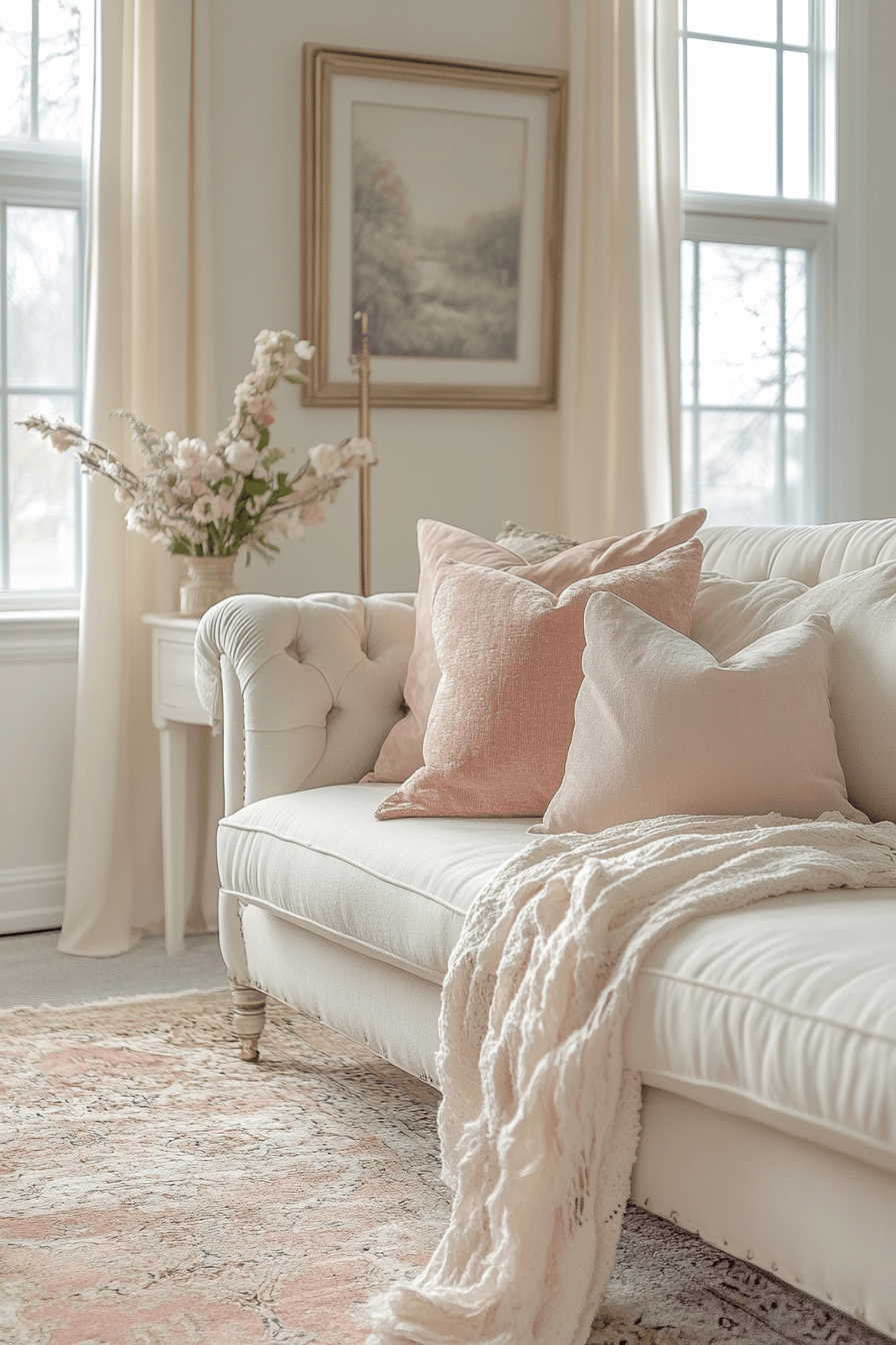 Ivory and blush cozy flat