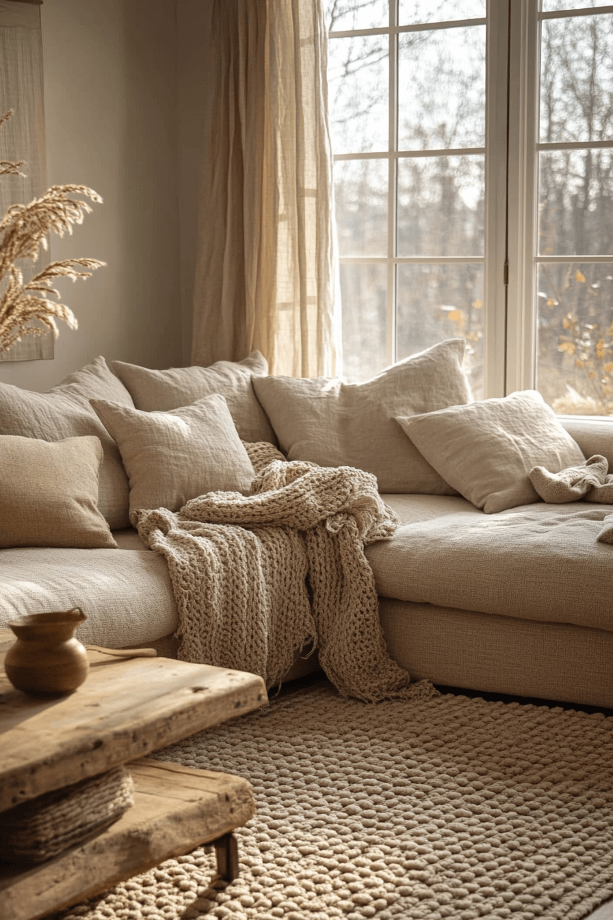 Neutral textured cozy apartment
