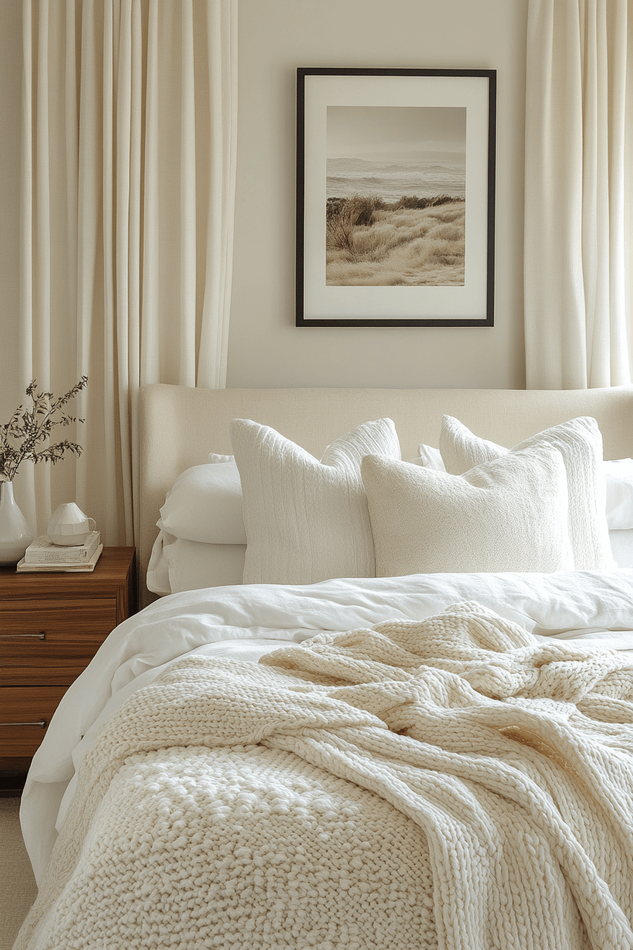 Cream cozy bedroom corner