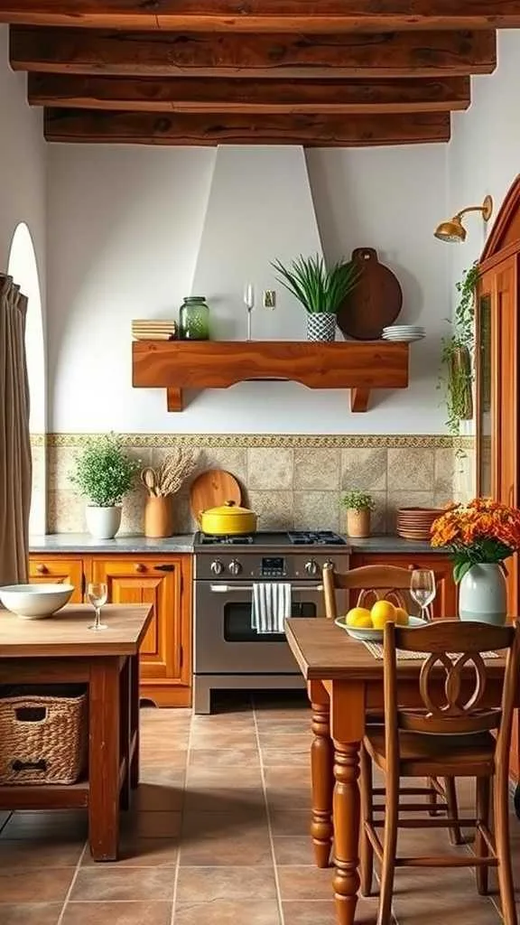 Traditional Spanish furniture in a Mediterranean kitchen