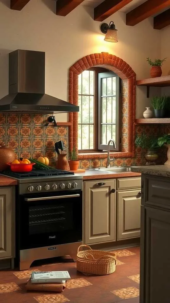 Modern appliances in a Spanish Mediterranean kitchen