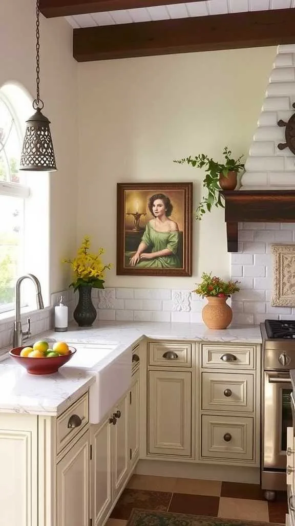 Personalized decor in a Spanish Mediterranean kitchen